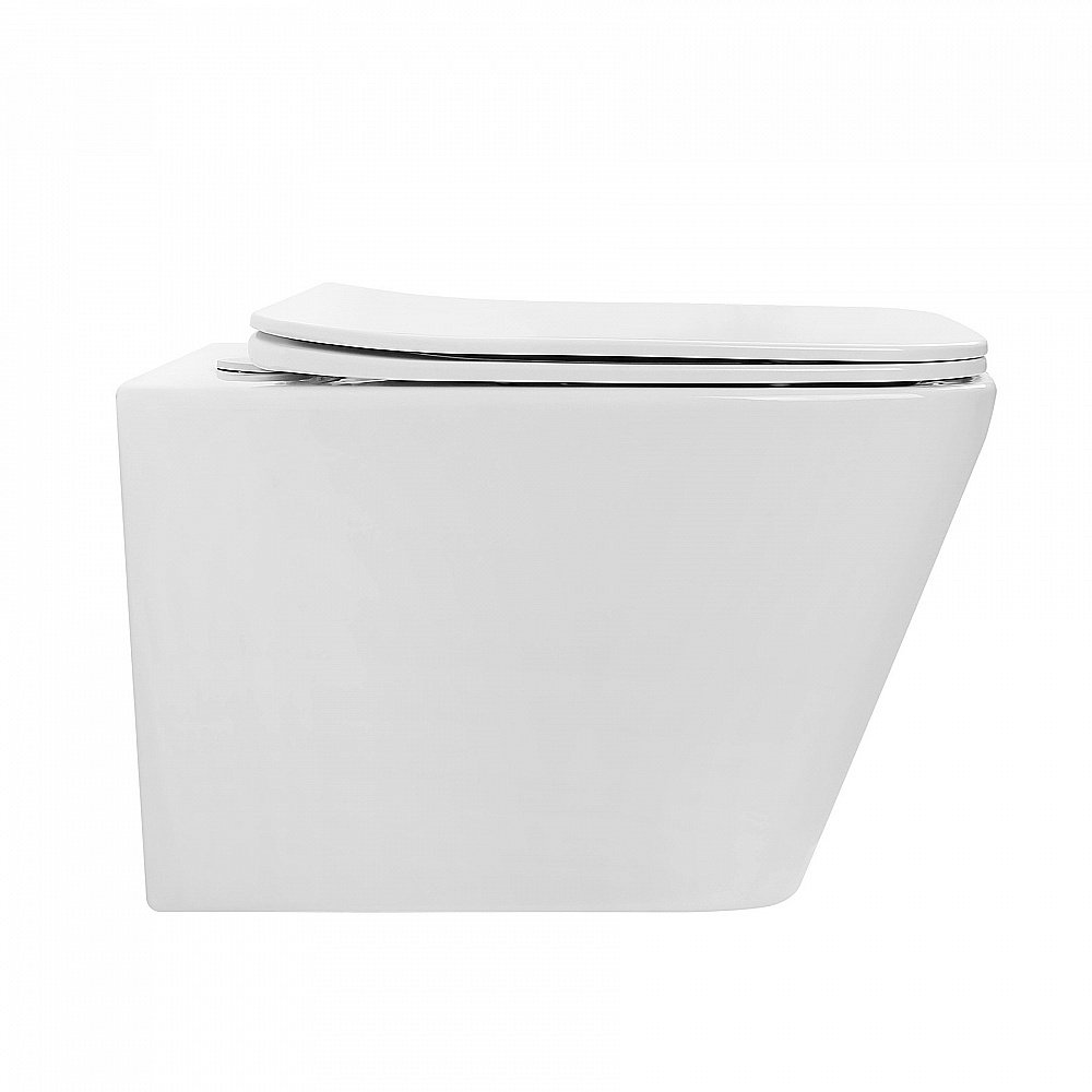 Унитаз подвесной Abber Rechteck AC1201T смыв торнадо, с крышкой микролифт, безободковый, белый купить в интернет-магазине Sanbest