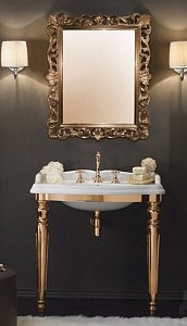 Консоль с раковиной Tiffany World King TWKI3090 90 золото с 3 отверстиями для ванной в интернет-магазине сантехники Sanbest