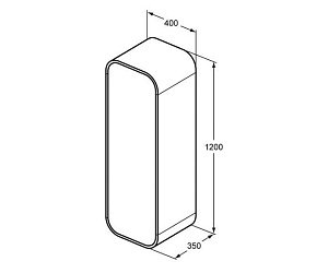 Шкаф-пенал Ideal Standard Dea T7874S3 40 светло-коричневый глянцевый для ванной в интернет-магазине сантехники Sanbest