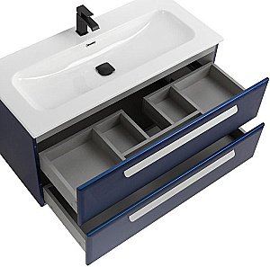 Тумба с раковиной Cezares ECO-CER-N 100 ECO-CER-N-1000-2C-SO-SPF-P сапфир для ванной в интернет-магазине Sanbest