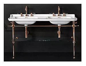 Консоль с раковиной Kerasan Waldorf 9195K 150 бронза с 3 отверстиями для ванной в интернет-магазине сантехники Sanbest