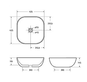 Раковина накладная Belbagno 42,5 BB1301 белая купить в интернет-магазине Sanbest