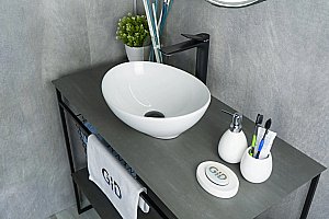 Раковина накладная Gid Lago 41 N9138 51178 белая купить в интернет-магазине Sanbest