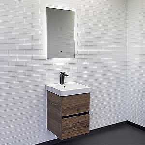 Тумба с раковиной Comforty Дартфорд 45 дуб тёмно коричневый для ванной в интернет-магазине Sanbest