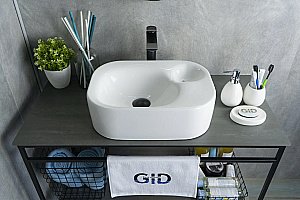 Раковина накладная Gid Creativo 47 N9266 51173 белая купить в интернет-магазине Sanbest