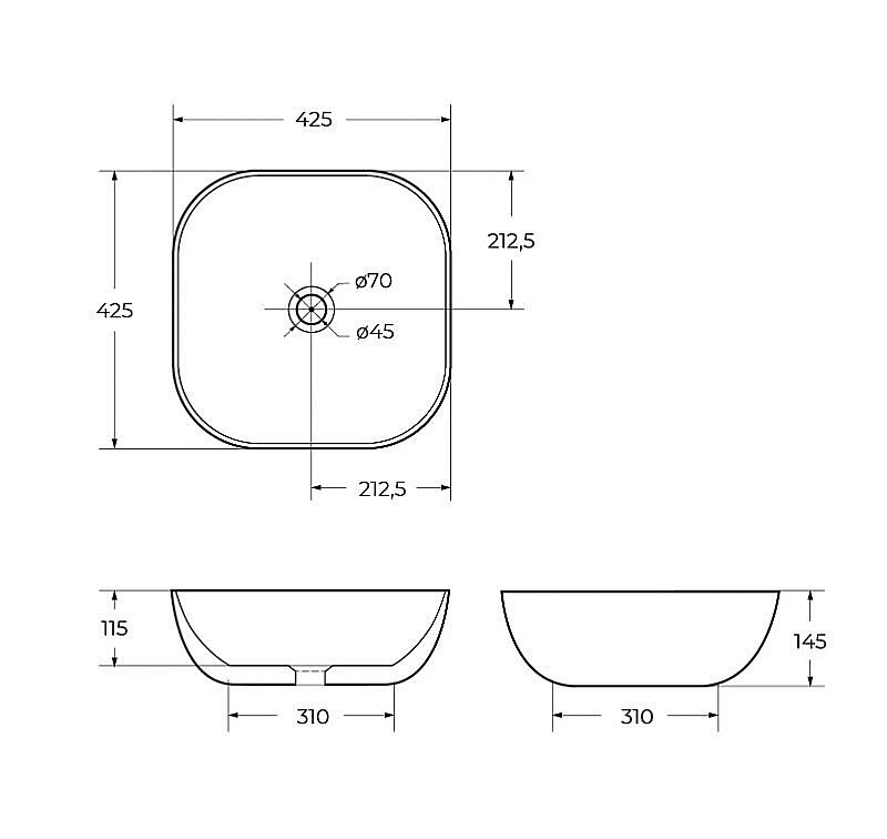 Раковина накладная Belbagno 42,5 BB1301 белая купить в интернет-магазине Sanbest