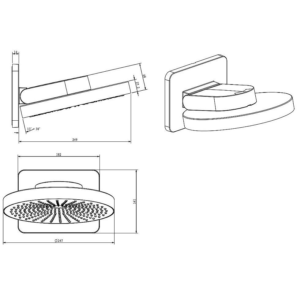 Душевая система Vincea Inspire VSFW-432TI1MB черная матовая купить в интернет-магазине сантехники Sanbest