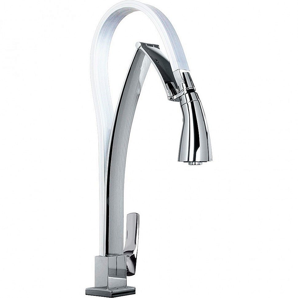 Смеситель для кухни Paini Hybrid HKCR557BYTKKM хром/белый купить в интернет-магазине сантехники Sanbest