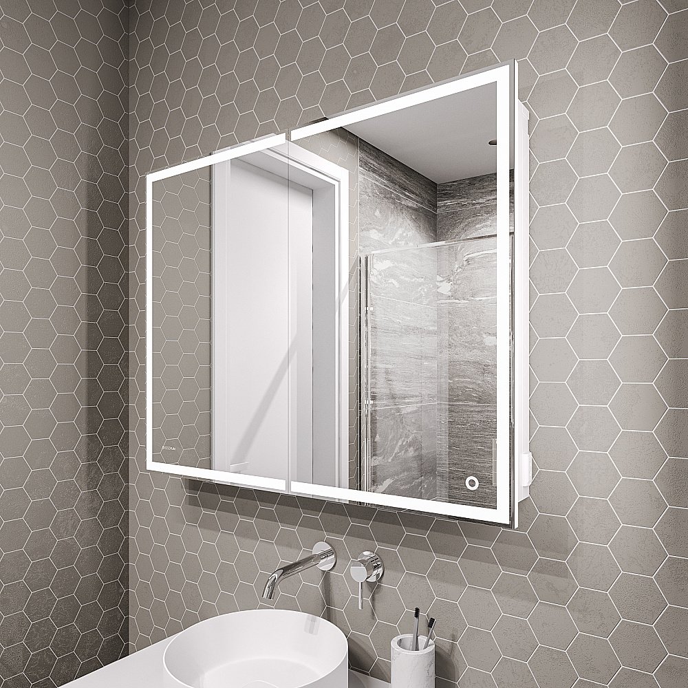 Зеркальный шкаф Grossman Меркадо 100 201002 белый купить в интернет-магазине сантехники Sanbest