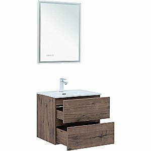 Тумба с раковиной Aquanet Алвита new 60 334184 дуб веллингтон табак для ванной в интернет-магазине Sanbest