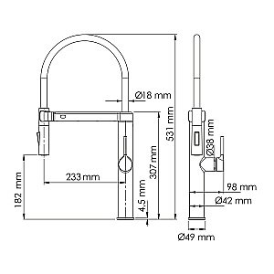 Смеситель для кухни WasserKraft A8897 сенсорный, розовое золото купить в интернет-магазине сантехники Sanbest