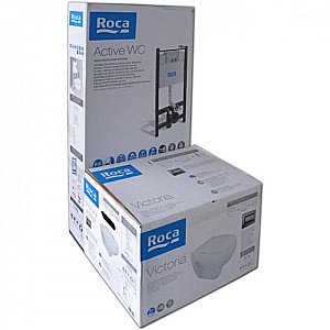 Унитаз подвесной Roca Victoria 893100000 с инсталляцией, с крышкой микролифт купить в интернет-магазине Sanbest