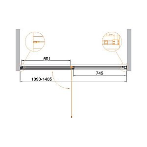 Душевая дверь Cezares URBAN-B-12-140-C-CR 140 стекло прозрачное/профиль хром купить в интернет-магазине Sanbest