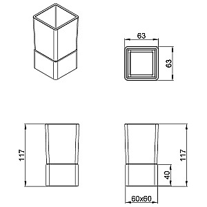 Стакан для зубных щеток Azario RINA AZ-130B хром купить в интернет-магазине сантехники Sanbest