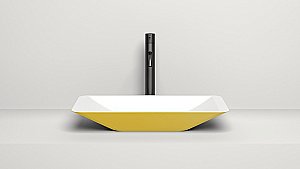 Раковина накладная Salini CALLISTA 03 1101207SMRH 57,5 из искусственного камня S-Stone, белая матовая, цвет по RAL снаружи купить в интернет-магазине Sanbest