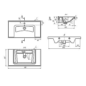 Тумба с  раковиной подвесная Dreja PERFECTO 90  дуб эврика/белый глянец для ванной в интернет-магазине Sanbest
