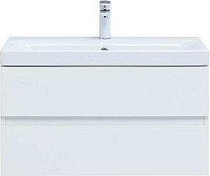 Тумба с раковиной Aquanet Беркли 302351 80 белый глянец для ванной в интернет-магазине Sanbest