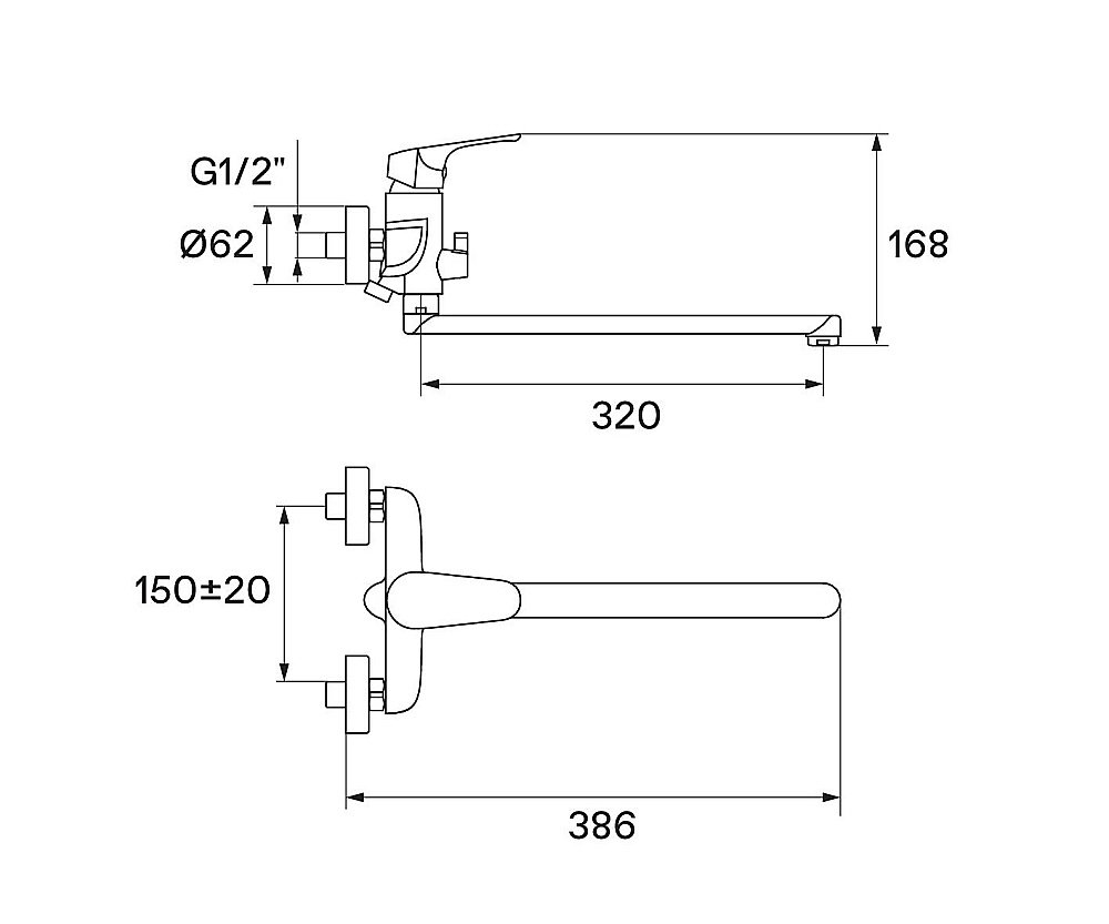 Смеситель для ванны Santek Форт WH5A12004C001 хром купить в интернет-магазине сантехники Sanbest
