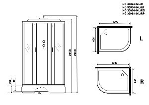 Душевая кабина Niagara Classic NG-33094-14P 100x90 купить в интернет-магазине Sanbest