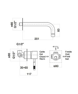 Смеситель для раковины Webert Rimini RI830606010 золото купить в интернет-магазине сантехники Sanbest