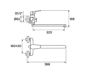 Смеситель для ванны Santek Форт WH5A12004C001 хром купить в интернет-магазине сантехники Sanbest