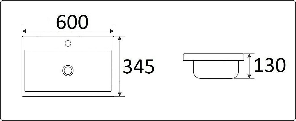 Раковина Ceramalux N 60 9595-60 белая купить в интернет-магазине Sanbest