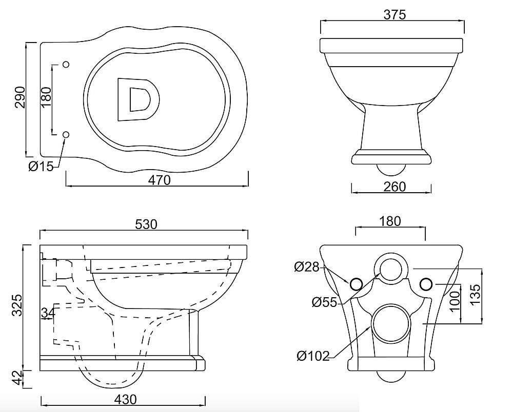 Унитаз подвесной BelBagno BOHEME BB115CH безободковый купить в интернет-магазине Sanbest