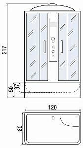 Душевой бокс RIVER SENA 120/80/50 МТ матовое купить в интернет-магазине Sanbest