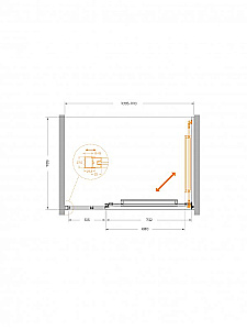Душевая дверь Cezares LUX 110 B-FS-11-110-C-CR стекло прозрачное/профиль хром купить в интернет-магазине Sanbest
