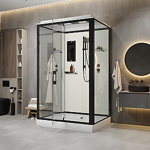 Душевая кабина Niagara Standart ST100/80/15Q/BL 100х80 профиль черный матовый/стекло прозрачное купить в интернет-магазине Sanbest