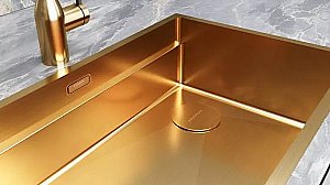 Кухонная мойка Paulmark NEXT-MULTI SINK 54 PM785445-BG брашированное золото купить в интернет-магазине сантехники Sanbest