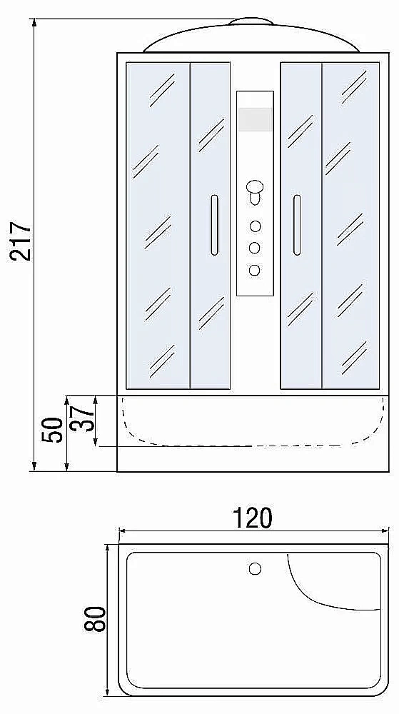 Душевой бокс RIVER SENA 120/80/50 МТ матовое купить в интернет-магазине Sanbest