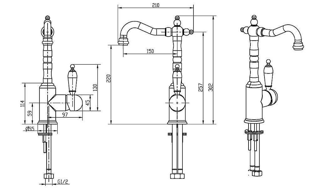 Смеситель для раковины Boheme Tradizionale Chromo 262 купить в интернет-магазине сантехники Sanbest