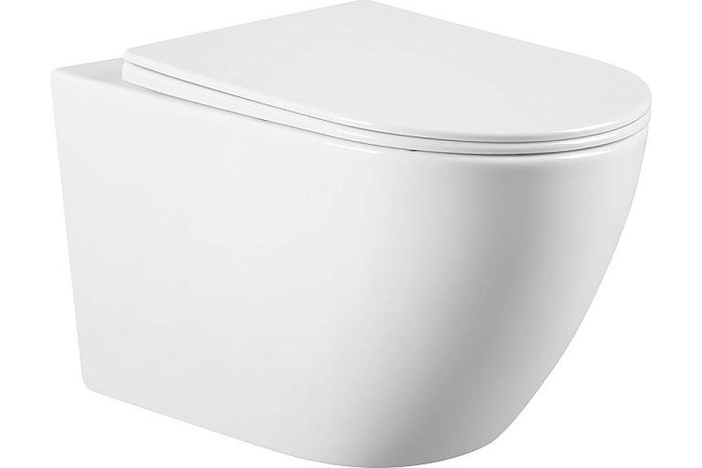 Унитаз подвесной Art&Max ROMANTIC AM213CHR/SC белый, с сиденьем микролифт, безободковый купить в интернет-магазине Sanbest