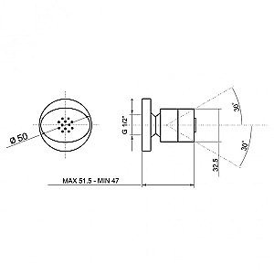 Форсунка для душа PAINI 86CR721 хром купить в интернет-магазине сантехники Sanbest