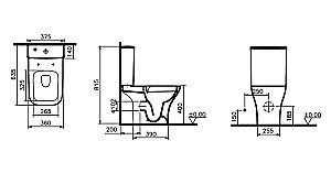 Унитаз напольный VitrA Polar 9843B003-7201 белый, с бачком, безободковый, с крышкой микролифт купить в интернет-магазине Sanbest