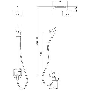 Душевая система Abber Weiss Insel AF8016BL черная матовая купить в интернет-магазине сантехники Sanbest