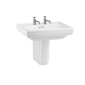 Раковина на полупьедестале Burlington Riviera 58 RIV1 2TH RIV7 с 2-мя отверстиями белая купить в интернет-магазине Sanbest