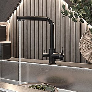 Смеситель для кухни Elghansa Kitchen Pure Water 56A5216-Black черный купить в интернет-магазине сантехники Sanbest