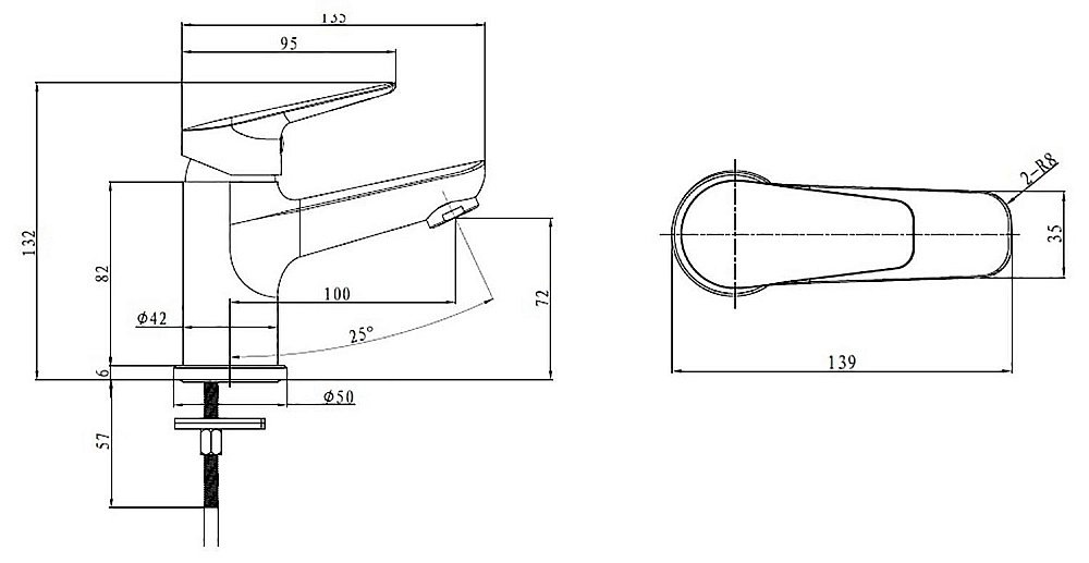 Смеситель для раковины Bien Via BL11019101 купить в интернет-магазине сантехники Sanbest
