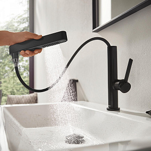 Смеситель для раковины Hansgrohe Finoris 76063670 черный матовый купить в интернет-магазине сантехники Sanbest