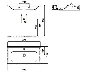 Раковина Creavit Ideal 90 ID090-0000 белая купить в интернет-магазине Sanbest