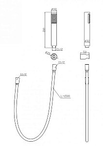 Душевой гарнитур BelBagno Uno UNO-DFS-NERO купить в интернет-магазине сантехники Sanbest