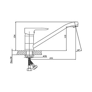 Смеситель для кухни Orange BONI M15-000cr хром купить в интернет-магазине сантехники Sanbest
