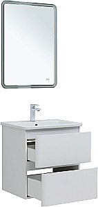 Тумба с раковиной Aquanet Эмбер 330465 60 белый матовый для ванной в интернет-магазине Sanbest