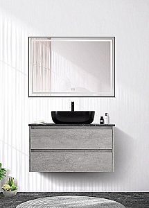 Тумба с раковиной и столешницей BelBagno KRAFT 90 Cemento Grigio для ванной в интернет-магазине Sanbest