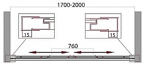 Душевая дверь BELBAGNO UNIQUE-BF-2-170/200-C-Cr стекло прозрачное/профиль хром купить в интернет-магазине Sanbest