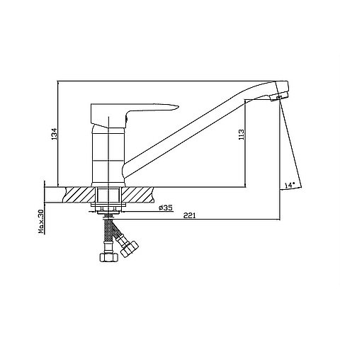 Смеситель для кухни Orange BONI M15-000cr хром купить в интернет-магазине сантехники Sanbest