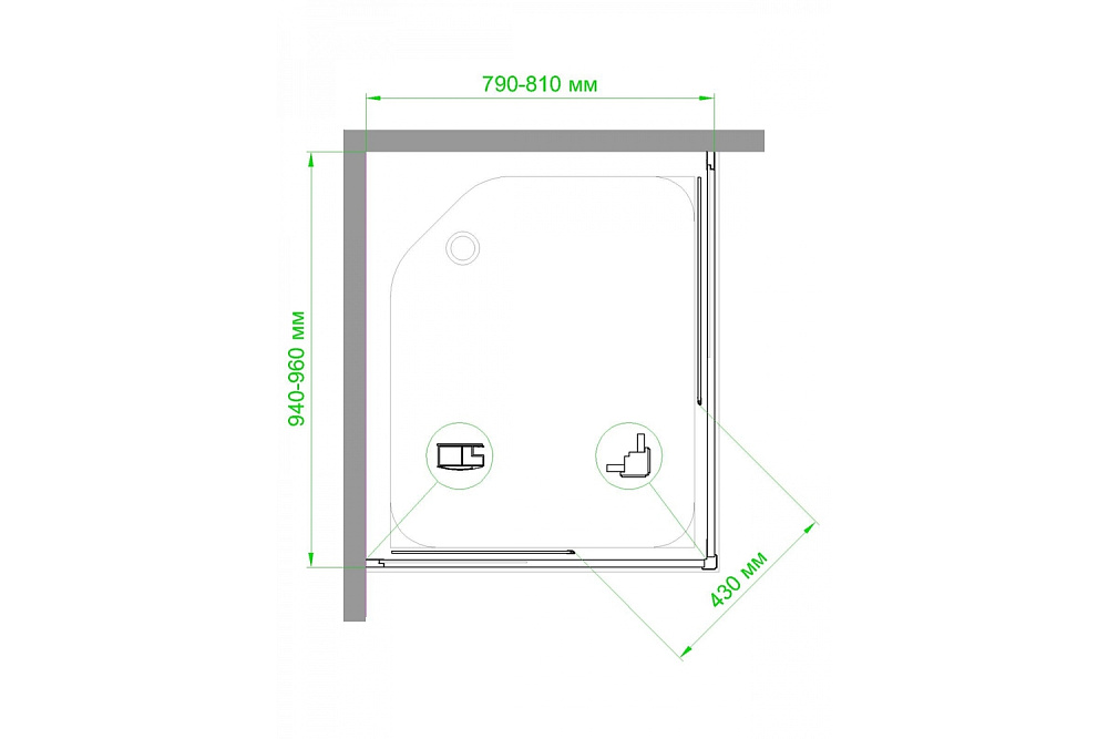 Душевой уголок Royal Bath RB8095HPD-C-BL 80х95 матовый купить в интернет-магазине Sanbest