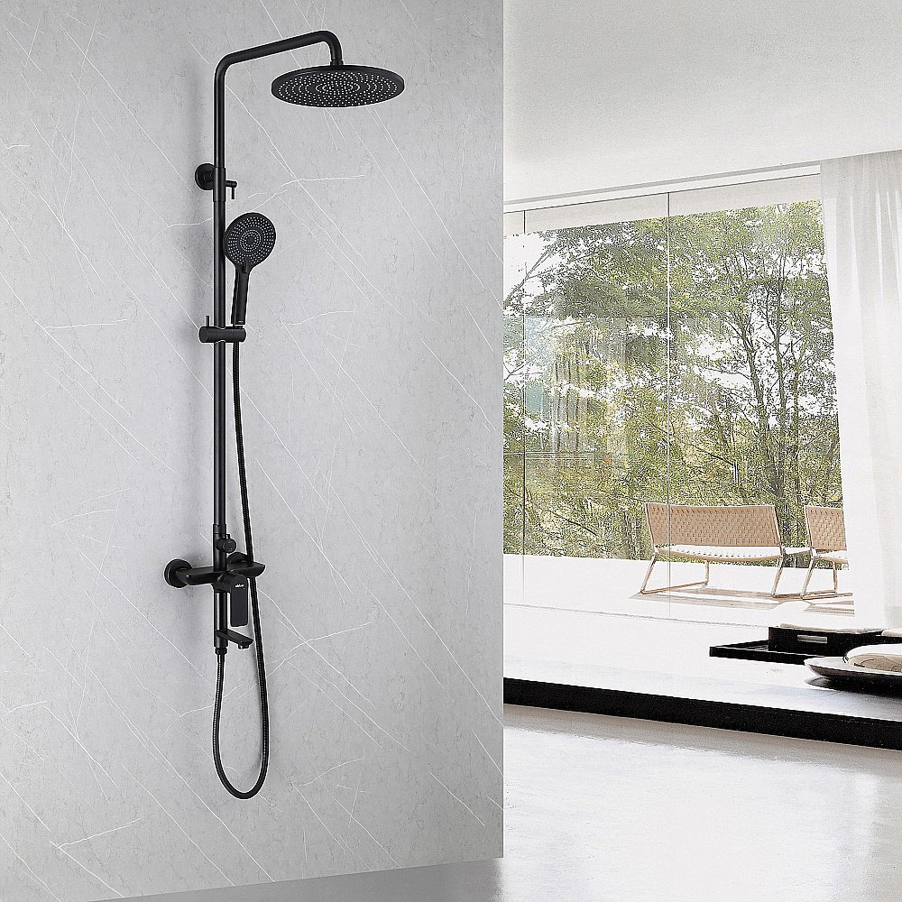 Душевая система ABBER Weiss Kreis AF8016NB черная матовая купить в интернет-магазине сантехники Sanbest